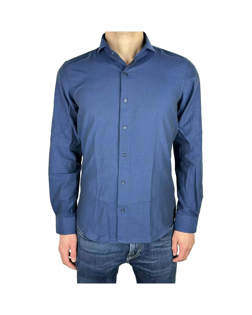 Blue Milano Oxford Shirt 41 IT Men