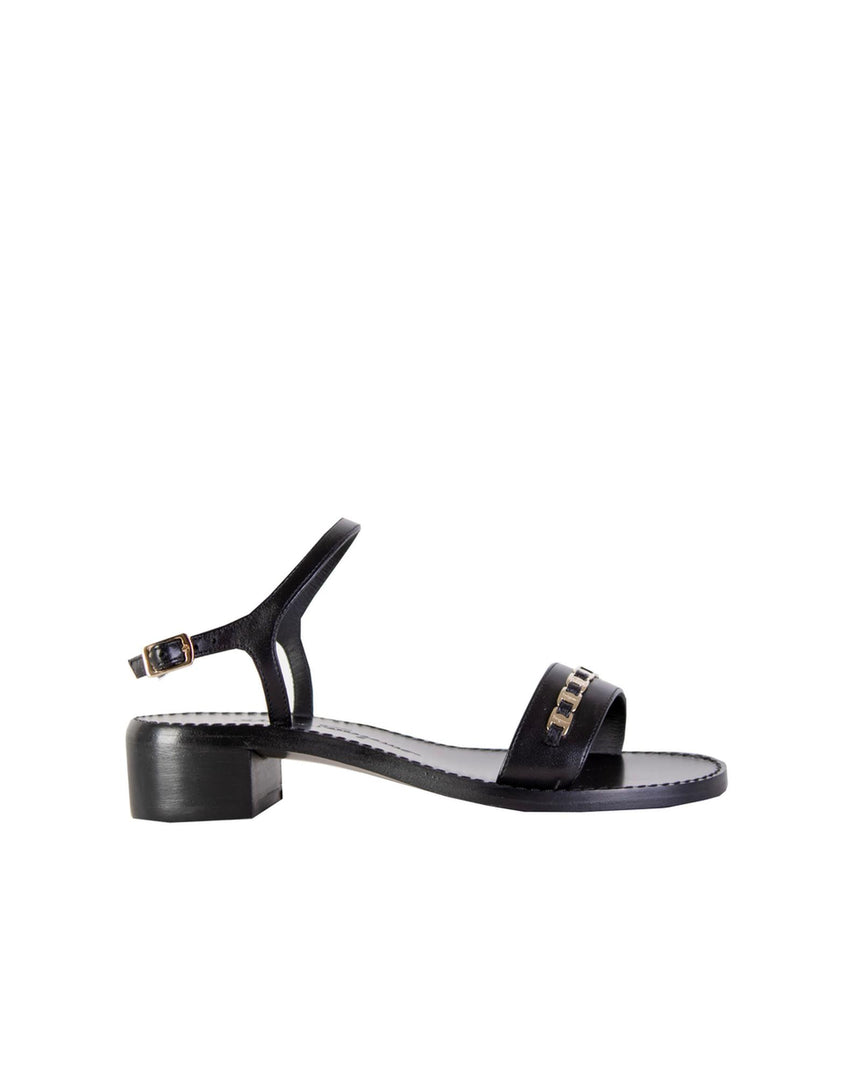 Authentic Salvatore Ferragamo Tremiti Black Leather Sandals 35.5 EU Women