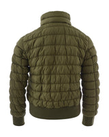 Authentic Green Quilted Bomber Jacket with Zip Closure and Pockets 40 IT Women