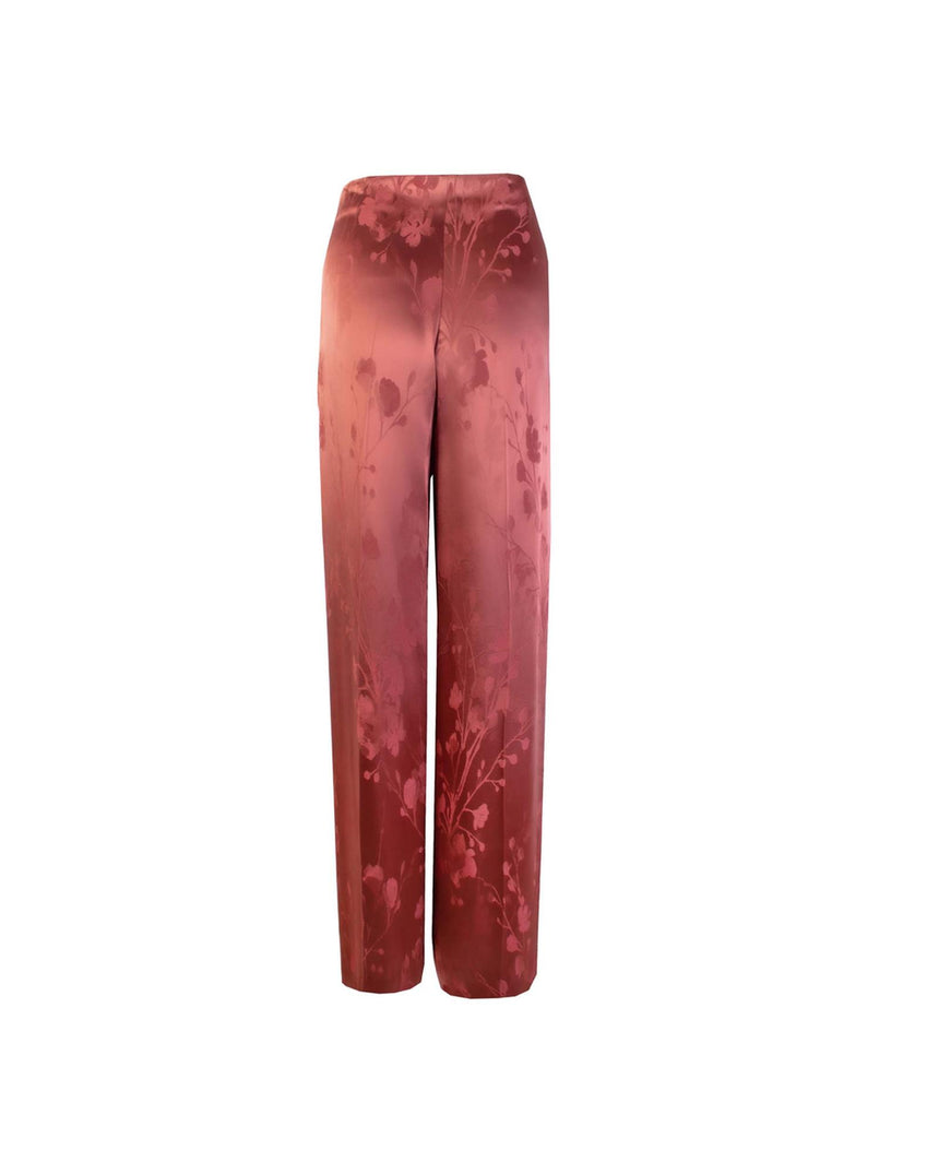 Bordeaux Palazzo Trousers with Front Covered Closure 40 IT Women