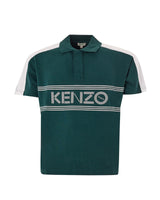 Authentic Kenzo Green Piquet Cotton Polo with Iconic Logo 3XL Men