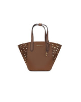 Michael Kors Small Cow Print Tote Bag - Brown Pebbled Leather One Size Women