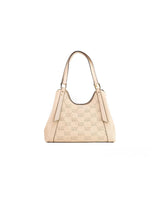 Arlo Large Perforated Pebbled Leather Shoulder Bag with Center Zip Compartment One Size Women