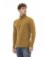 Alpha Studio Men's Brown Alpaca Leather Sweater - 50 IT