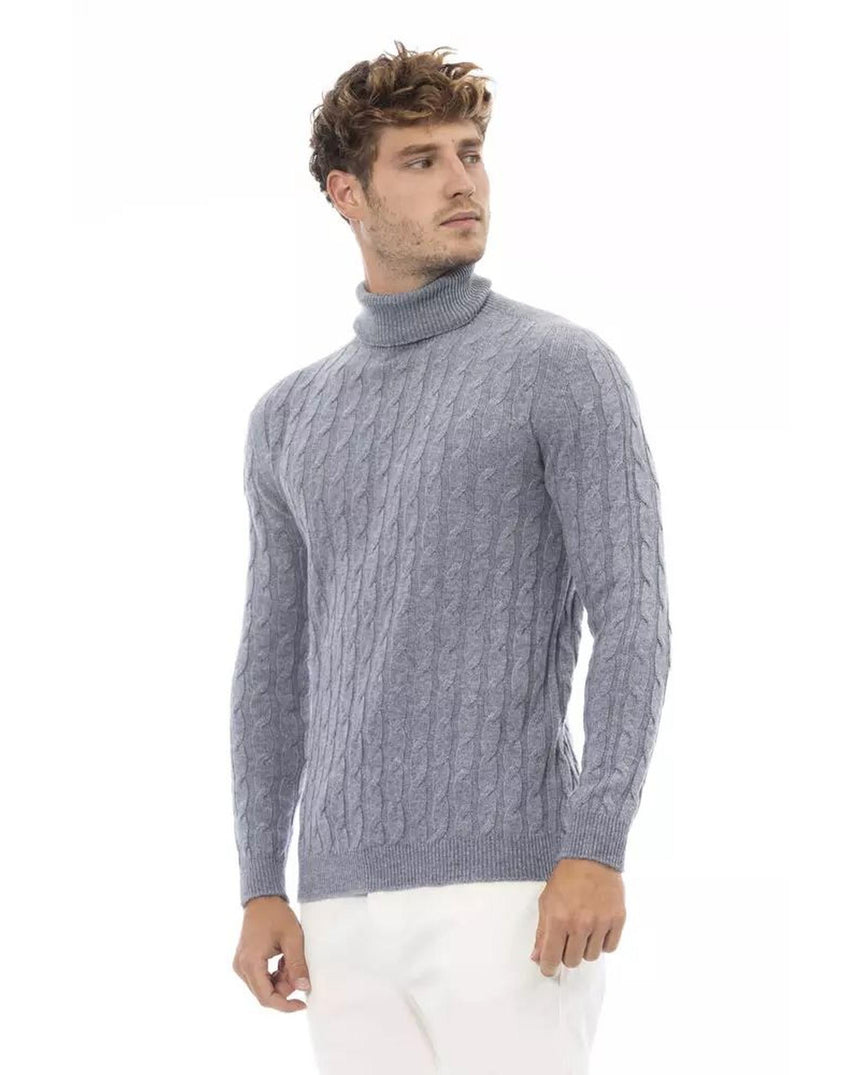 Alpha Studio Men's Light Blue Viscose Sweater - 48 IT