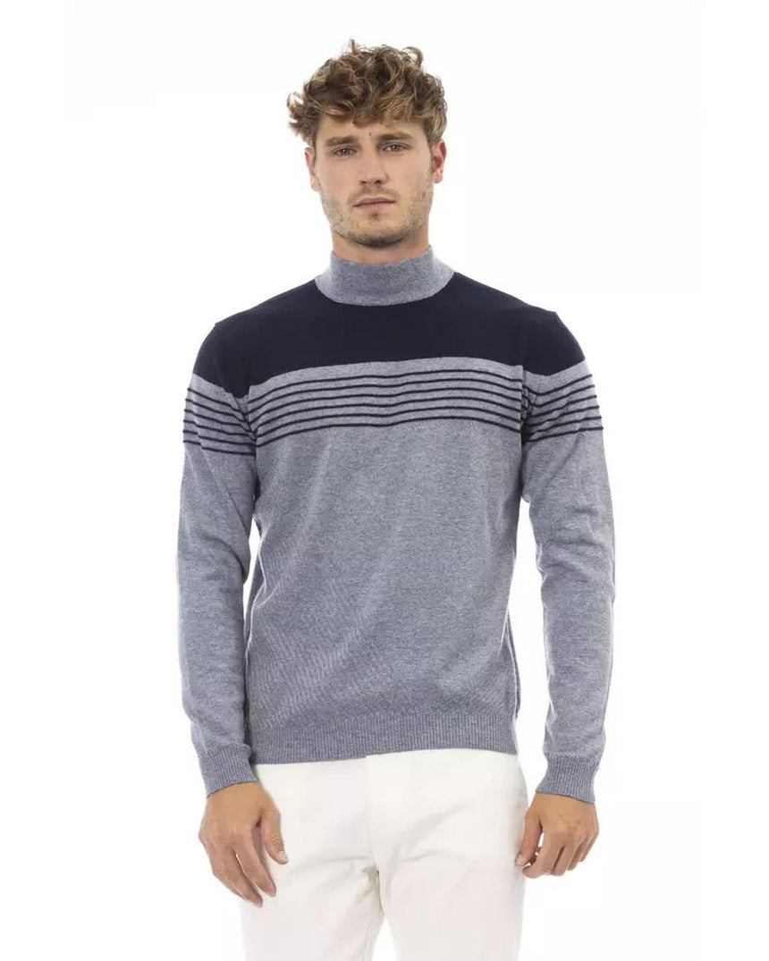 Alpha Studio Men's Light Blue Viscose Sweater - 46 IT