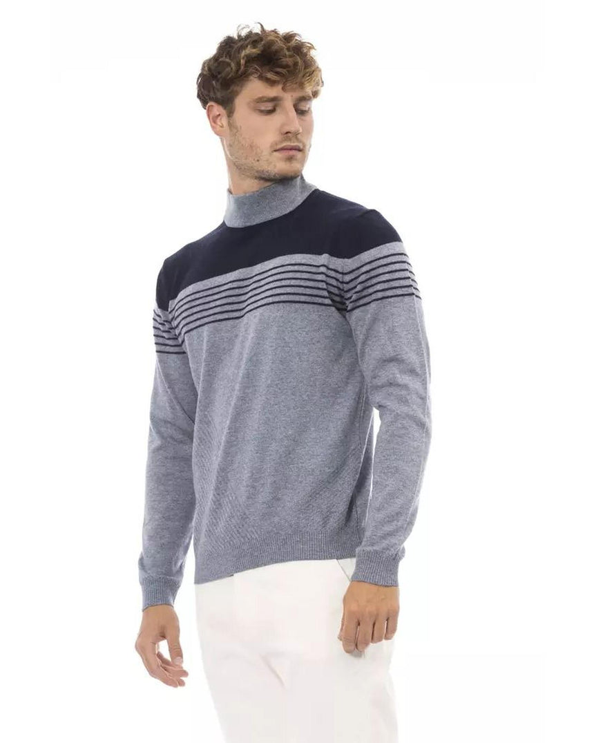 Alpha Studio Men's Light Blue Viscose Sweater - 46 IT