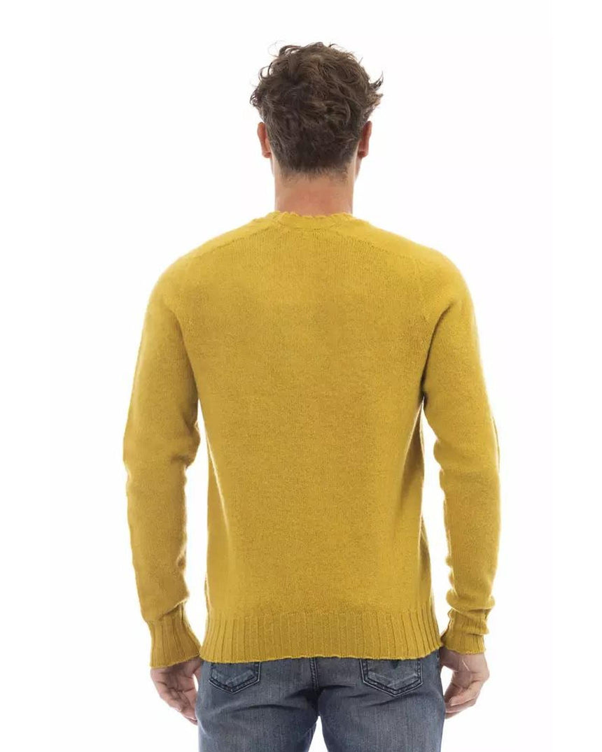 Alpha Studio Men's Yellow Wool Sweater - 52 IT