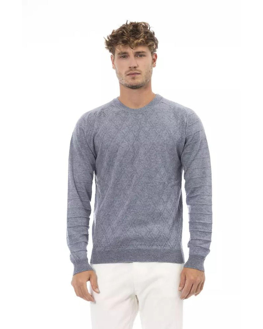 Alpha Studio Men's Light Blue Viscose Sweater - 46 IT