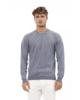 Alpha Studio Men's Light Blue Viscose Sweater - 52 IT