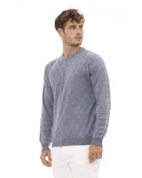 Alpha Studio Men's Light Blue Viscose Sweater - 52 IT