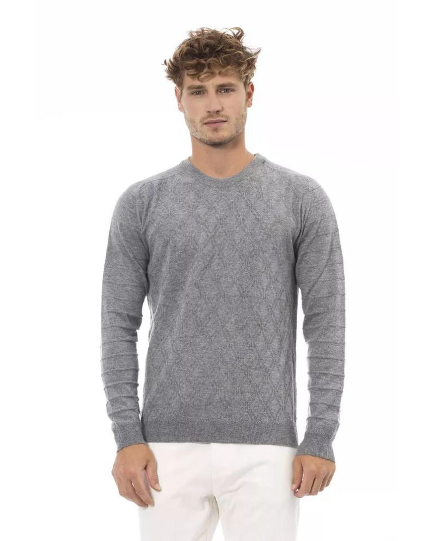 Alpha Studio Men's Gray Viscose Sweater - 52 IT