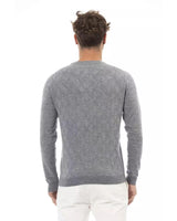 Alpha Studio Men's Gray Viscose Sweater - 52 IT