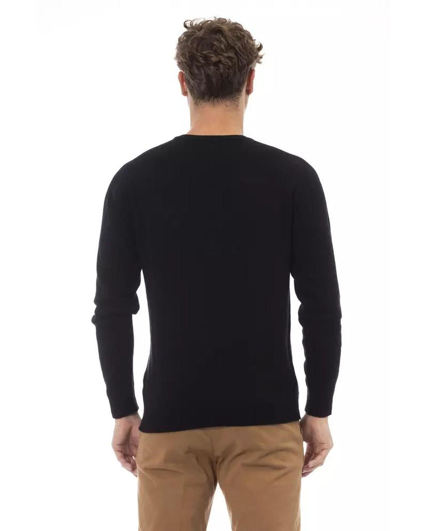 Alpha Studio Men's Black Viscose Sweater - 48 IT