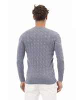 Alpha Studio Men's Light Blue Viscose Sweater - 50 IT