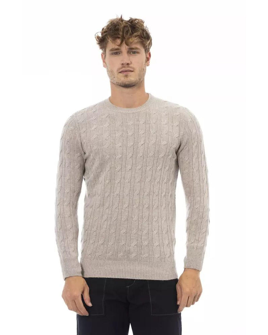 Alpha Studio Men's Beige Viscose Sweater - 46 IT