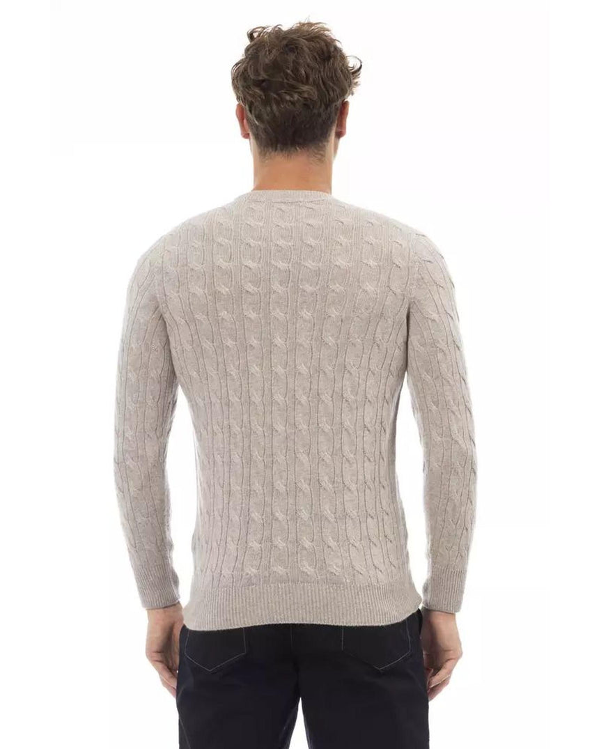 Alpha Studio Men's Beige Viscose Sweater - 46 IT