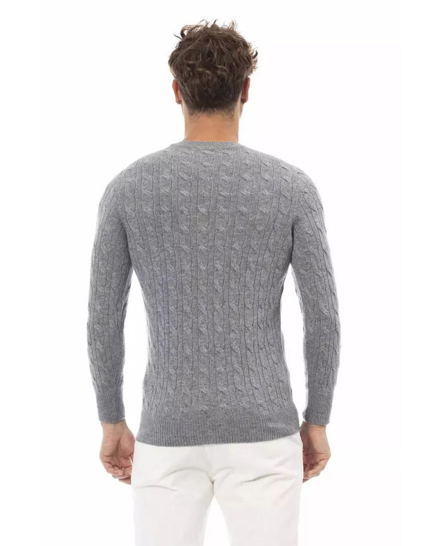 Alpha Studio Men's Gray Viscose Sweater - 46 IT