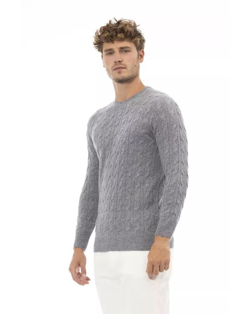 Alpha Studio Men's Gray Viscose Sweater - 50 IT