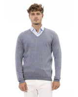 Alpha Studio Men's Light Blue Viscose Sweater - 56 IT