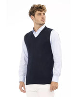 Alpha Studio Men's Blue Viscose Vest - 52 IT