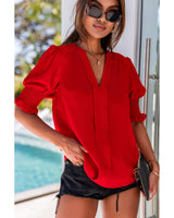 Azura Exchange Half Sleeve V Neck Blouse - M