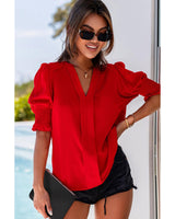 Azura Exchange Half Sleeve V Neck Blouse - M