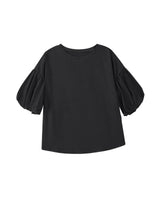 Azura Exchange Bubble Sleeve Round Neck Blouse - L