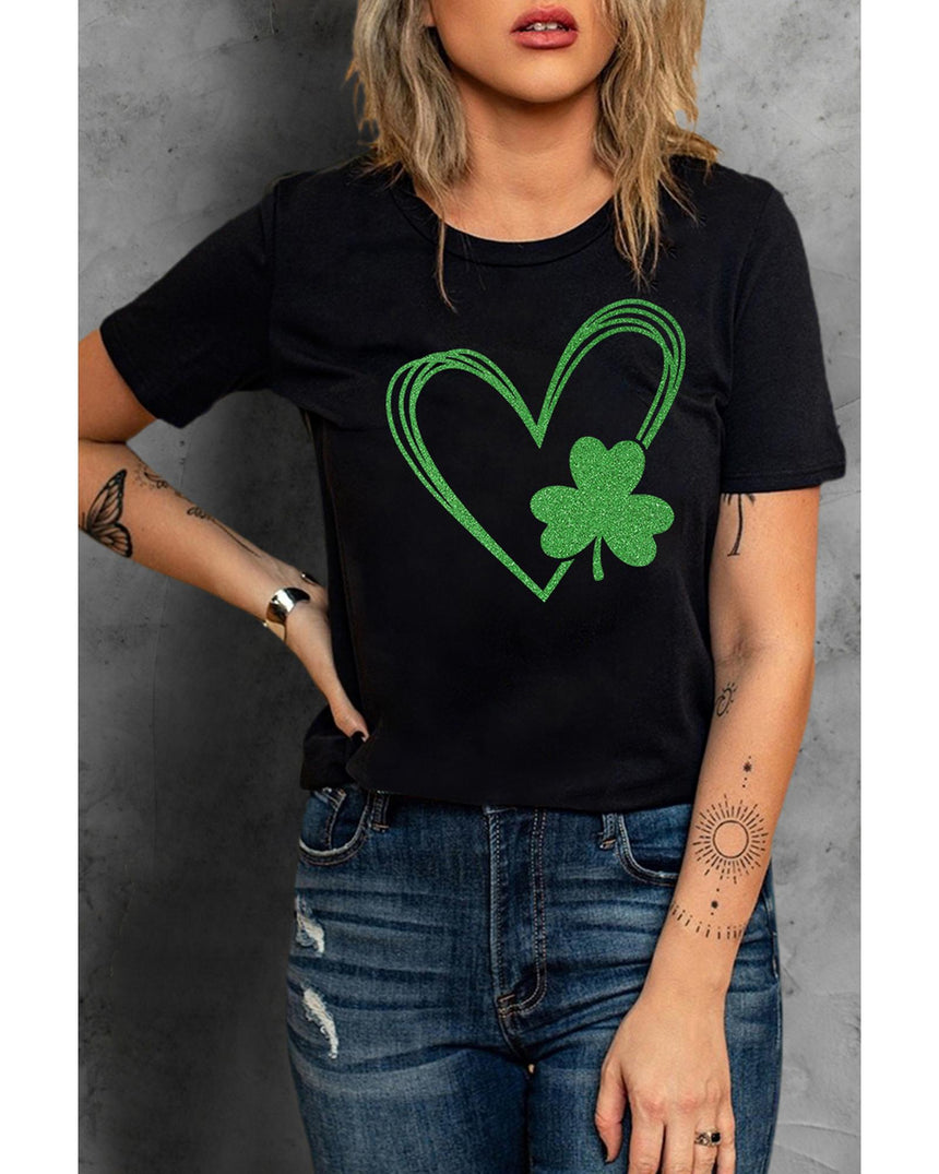 Azura Exchange Heart Print Short Sleeve Tee - 2XL