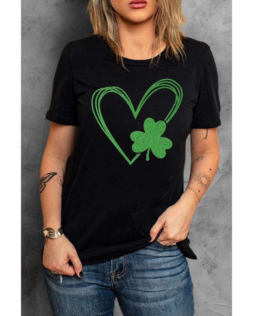 Azura Exchange Heart Print Short Sleeve Tee - 2XL