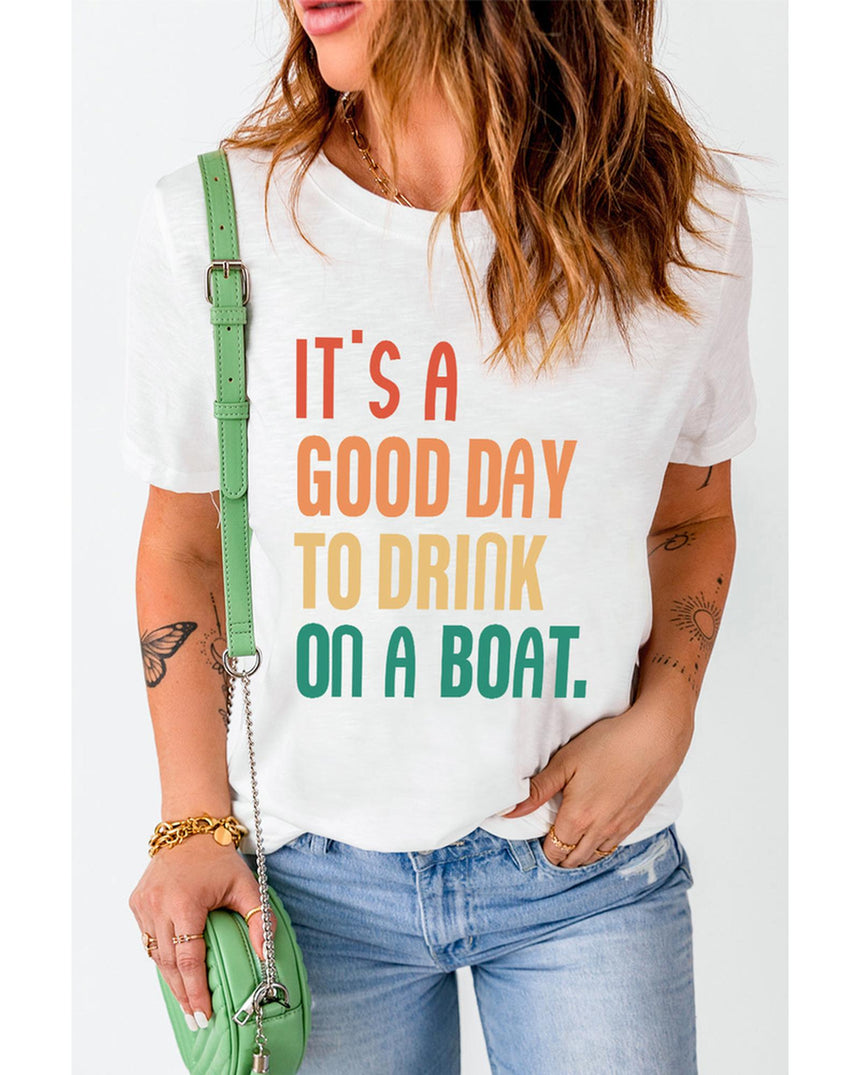 Azura Exchange Good Day Boat Letters T-Shirt - M