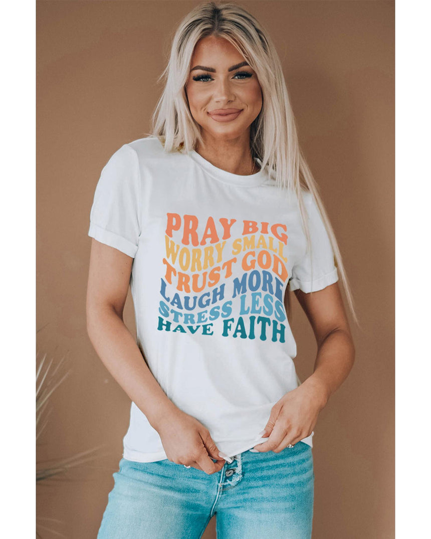 Azura Exchange Faith Inspired Words Print T-Shirt - M