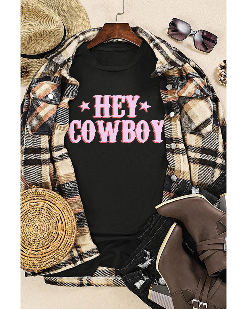 Azura Exchange Cowboy Letters Crew Neck T-shirt - 2XL