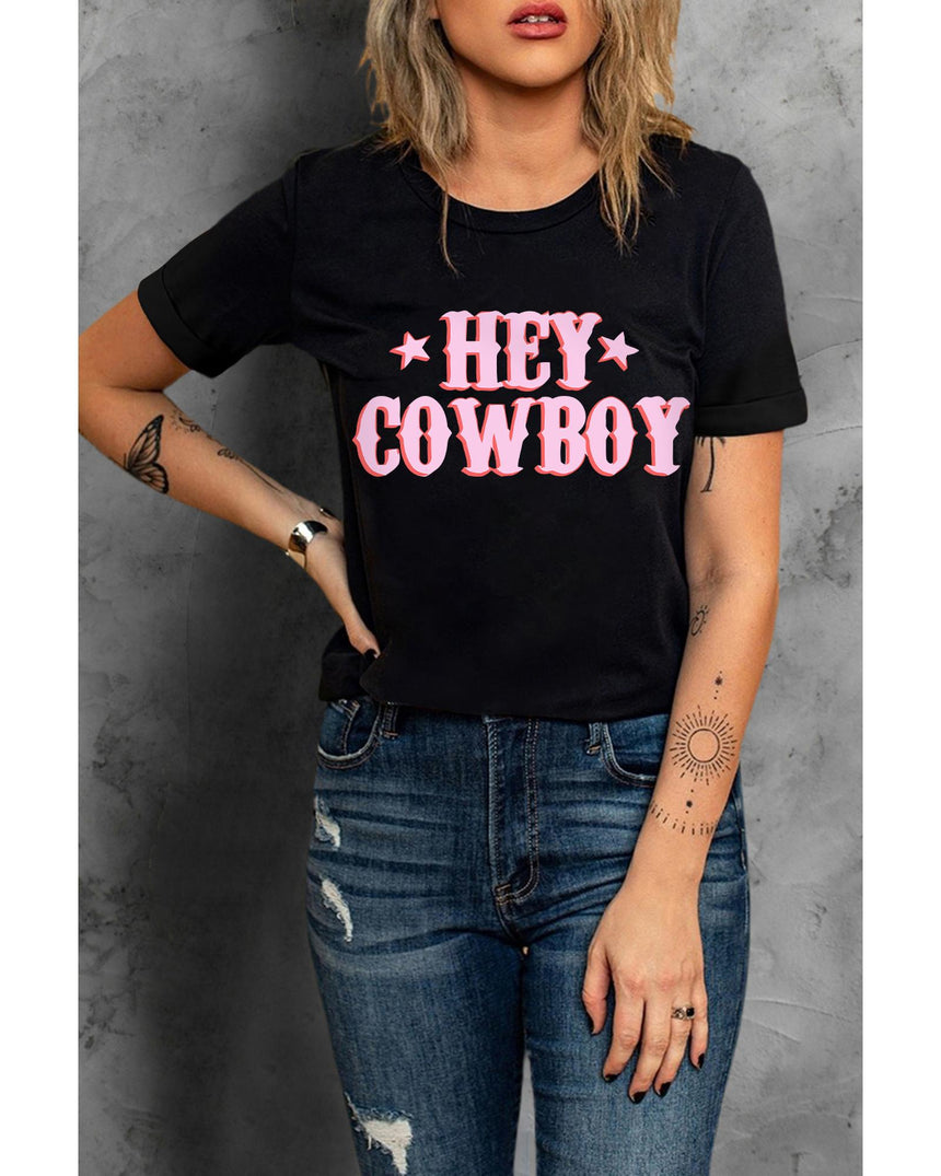 Azura Exchange Cowboy Letters Crew Neck T-shirt - 2XL