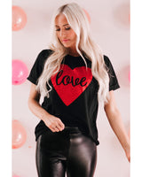 Azura Exchange Heart Shaped Glitter Print T-Shirt - 2XL