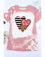 Azura Exchange Heart Shaped Contrast Short Sleeve T Shirt - L