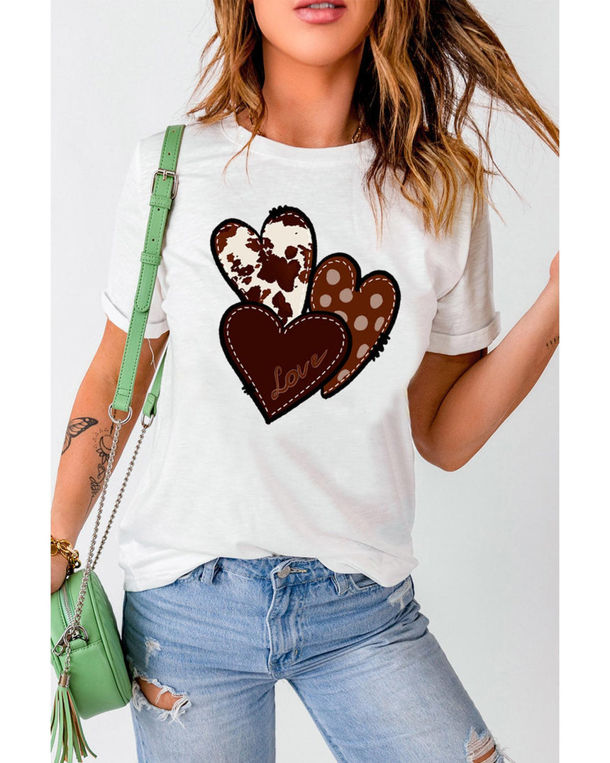 Azura Exchange Heart Print T-shirt - 2XL