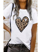 Azura Exchange Leopard Heart Pattern Print T-Shirt - 2XL