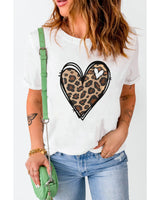 Azura Exchange Leopard Heart Pattern Print T-Shirt - 2XL