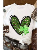 Azura Exchange Leopard Heart Shaped Print Crewneck Graphic Tee - M