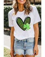 Azura Exchange Leopard Heart Shaped Print Crewneck Graphic Tee - M