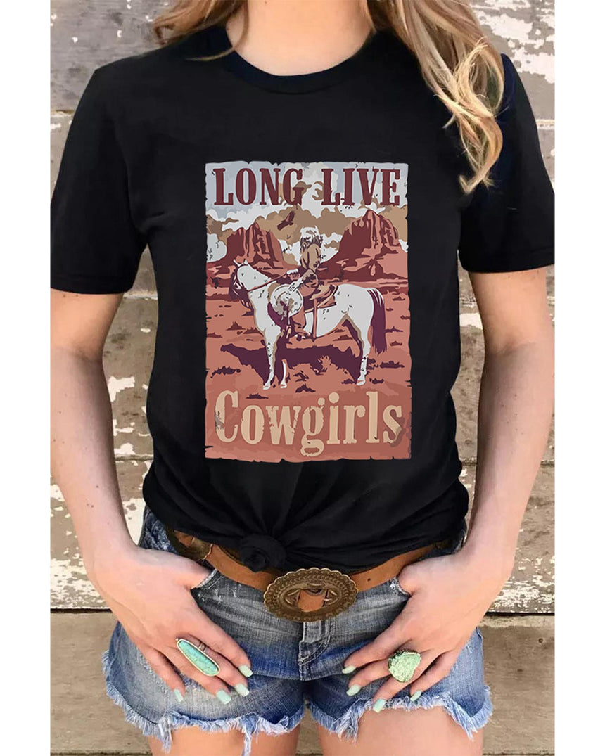 Azura Exchange LONG LIVE Cowgirls Graphic Print T-Shirt - 2XL