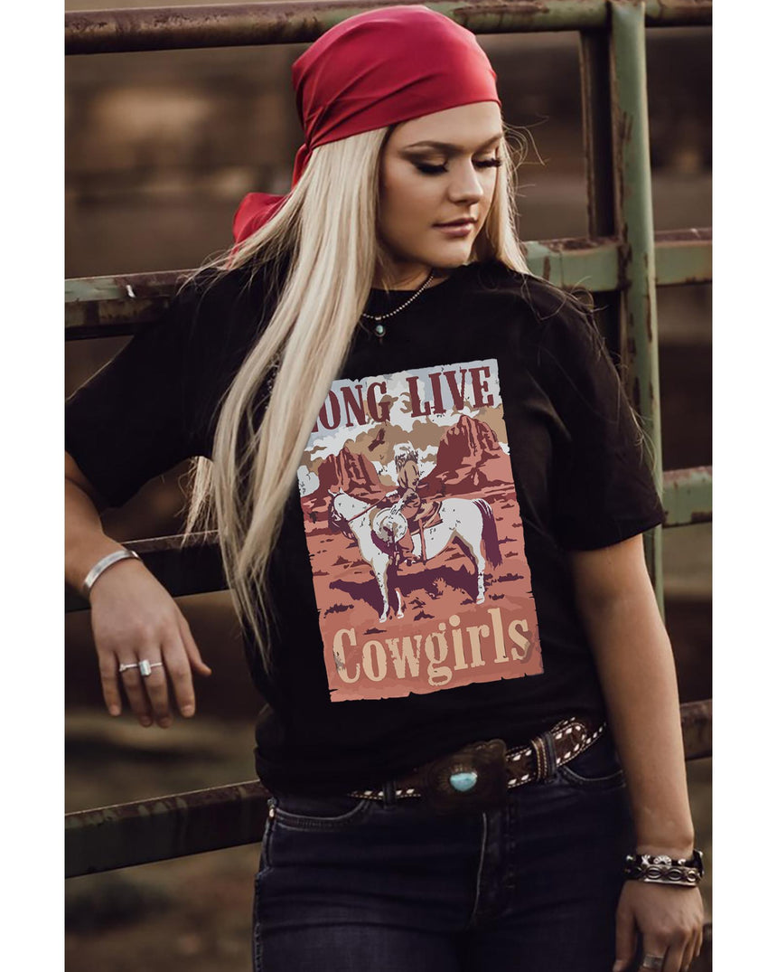 Azura Exchange LONG LIVE Cowgirls Graphic Print T-Shirt - 2XL