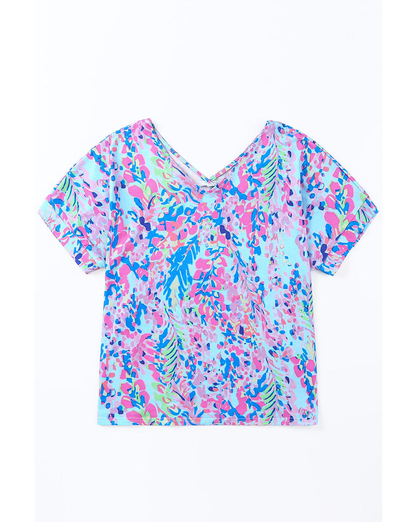 Azura Exchange Floral Print Oversized T-Shirt - XL