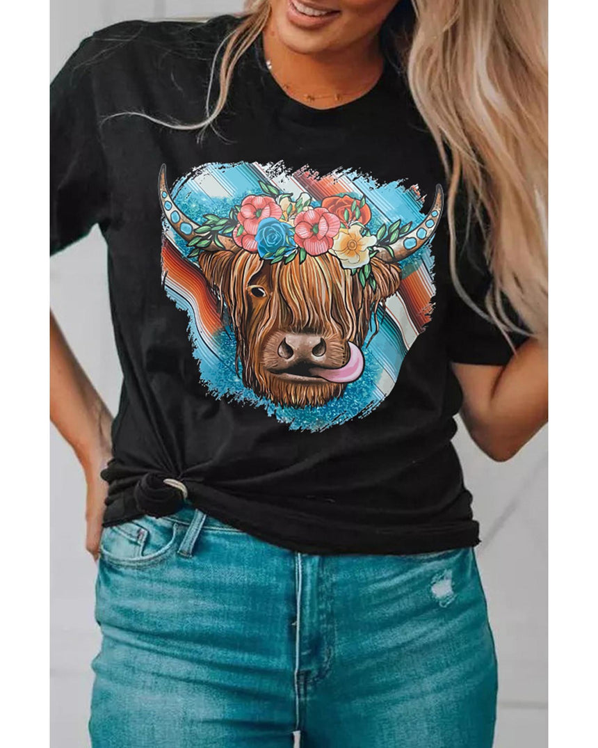 Azura Exchange Animal Head Graphic Western T-shirt - 2XL