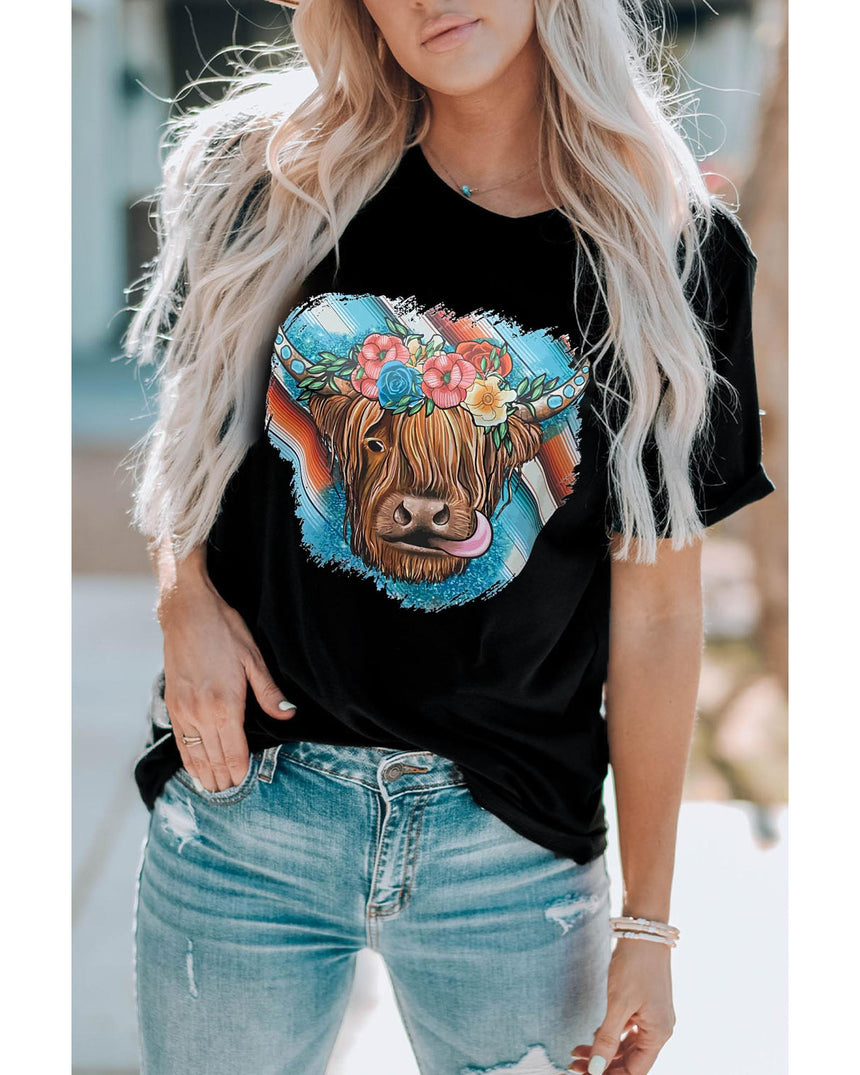 Azura Exchange Animal Head Graphic Western T-shirt - 2XL