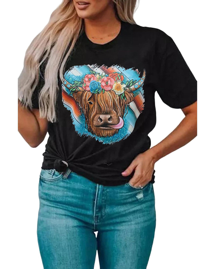 Azura Exchange Animal Head Graphic Western T-shirt - 2XL