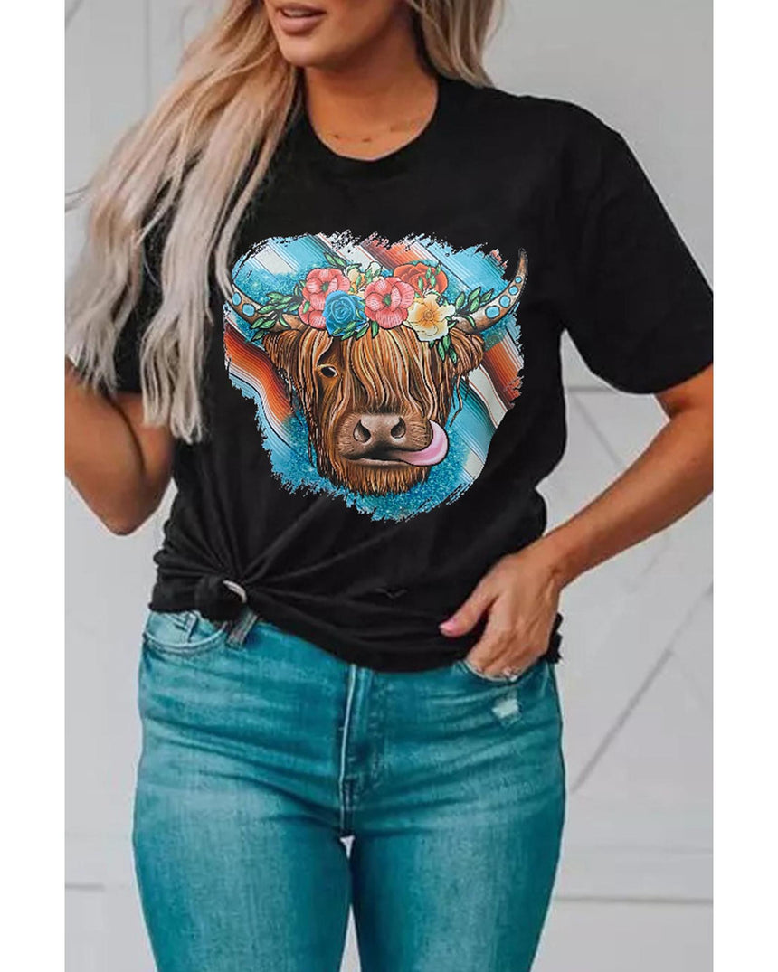 Azura Exchange Animal Head Graphic Western T-shirt - 2XL