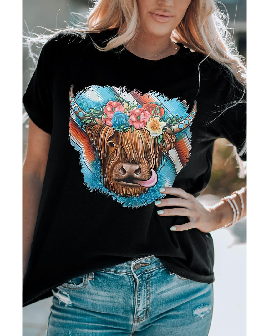 Azura Exchange Animal Head Graphic Western T-shirt - 2XL