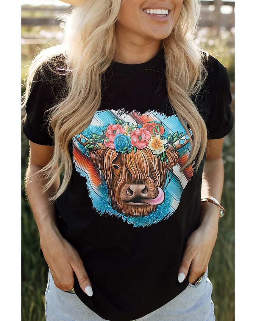 Azura Exchange Animal Head Graphic Western T-shirt - 2XL